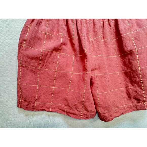 Liz Claiborne Womens Linen Blend Shorts Size 10 Pink Windowpane Casual Summer - Picture 10 of 11